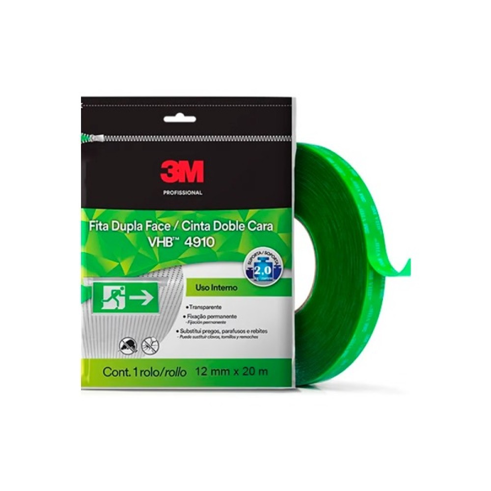 Fita Dupla Face 3M VHB 4910 Flow pack 12mm x 20m Fita Dupla Face 3M VHB 4910 Flow pack 12mm x 20m