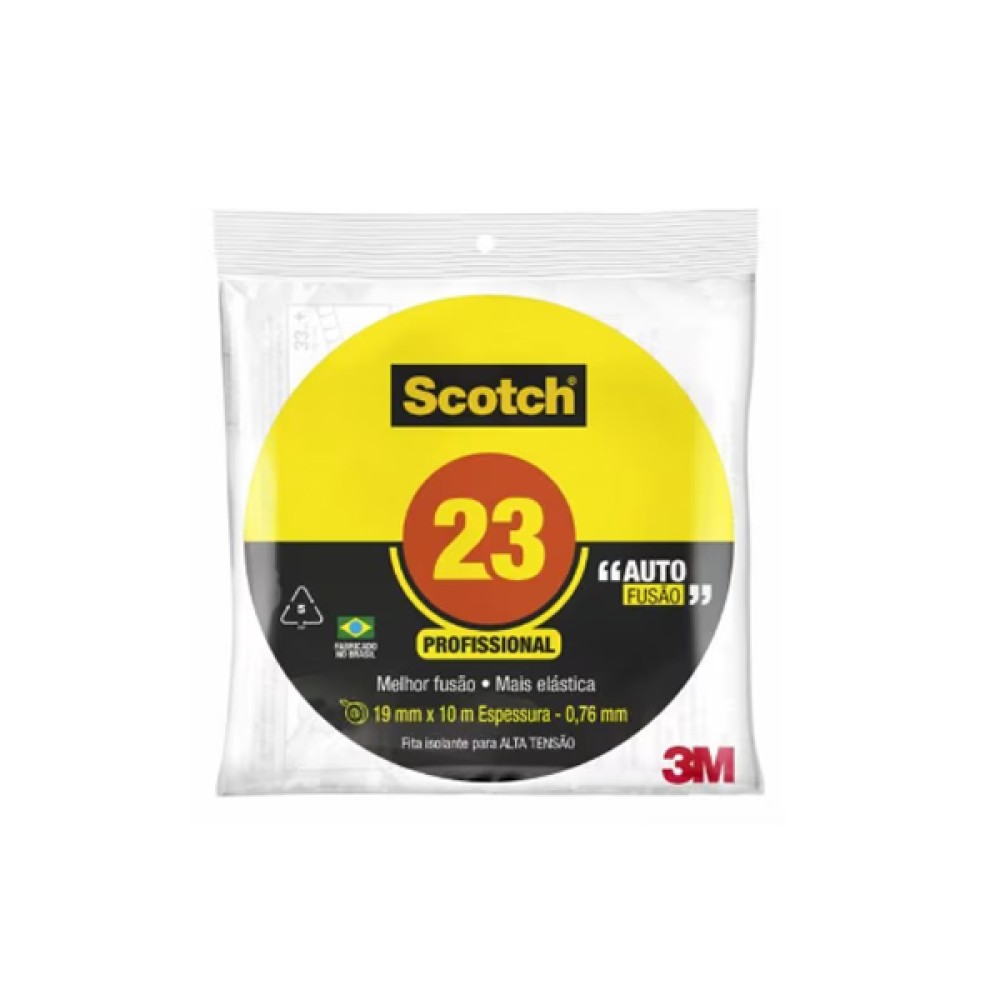 Fita Isolante de Autofusão 3M Scotch Preta 23 - 19mm x 10m Fita Isolante de Autofusão 3M Scotch Preta 23 - 19mm x 10m
