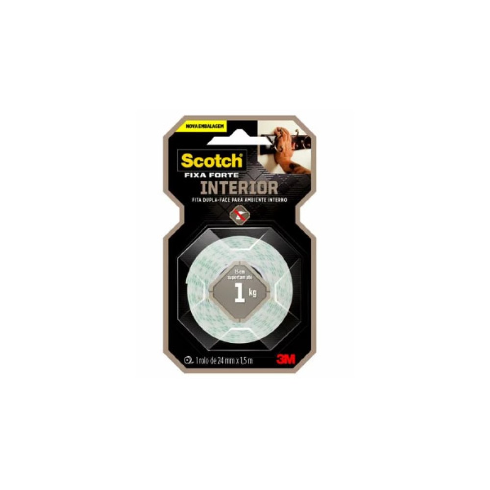 Fita Dupla Face 3M Scotch 24mm x 1,5m Fita Dupla Face 3M Scotch 24mm x 1,5m