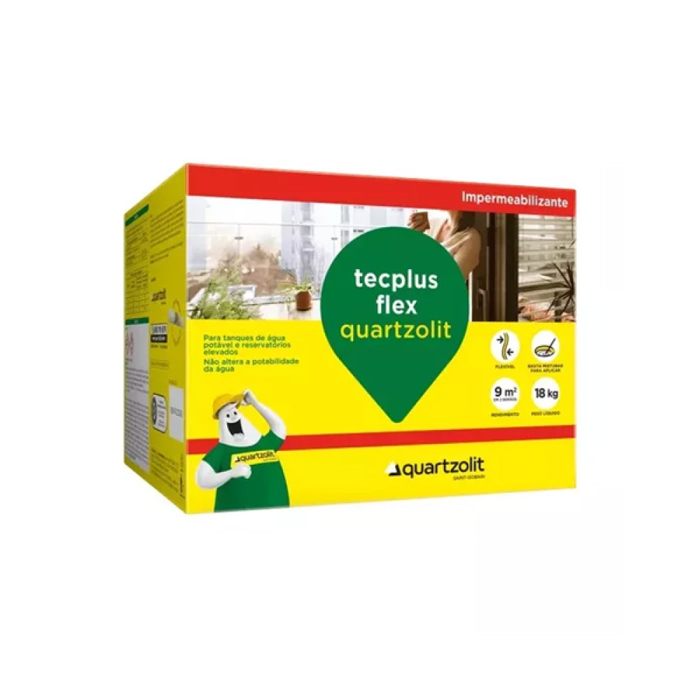 Impermeabilizante Tecplus Flex 18kg Quartzolit Impermeabilizante Tecplus Flex 18kg Quartzolit